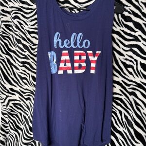 Hello Baby Navy Maternity Tank Top